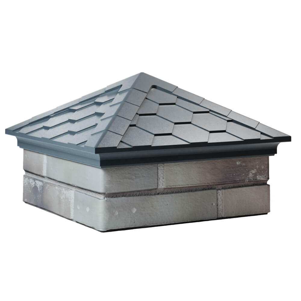 Колпак Zking Эверест Серый на столб 1.5х1.5 кирпича (390х390мм)